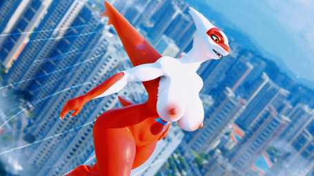 anthro areola barely_visible_genitalia barely_visible_vulva big_areola big_breasts blue_sky blurred_background breasts building city cityscape claws day dutch_angle fangs female flying genitals glistening glistening_body glistening_skin motion_lines nipples nude nude_anthro nude_female open_mouth orange_eyes outdoor_nudity outside pokemorph red_body red_skin sky skyscraper solo tail teeth thick_thighs vulva white_body white_claws white_skin wide_hips mrs_dexie furromantic_(modeler) nintendo pokemon generation_3_pokemon latias legendary_pokemon pokemon_(species) 16:9 3d_(artwork) 4k absurd_res digital_media_(artwork) hi_res widescreen