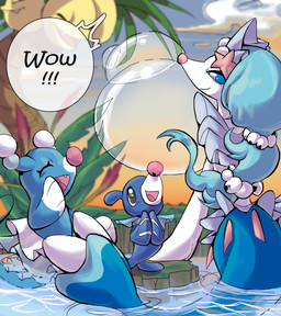 bodily_fluids clapping cute_fangs dialogue evolutionary_family eyes_closed faceless_character fangs female feral group landscape on_haunches partially_submerged size_difference smile soap_bubbles speech_bubble starfish_(accessory) sweat sweatdrop teeth text askpopplio nintendo pokemon alolan_exeggutor alolan_form aquatic asterozoan brionne echinoderm generation_7_pokemon mammal pinniped pokemon_(species) popplio primarina regional_form_(pokemon) starfish 2016 comic english_text hi_res