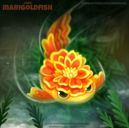 ambiguous_gender feral flower green_eyes humor marigold_(flower) orange_body orange_scales plant pun scales solo swimming text underwater visual_pun water yellow_body yellow_scales piper_thibodeau aquatic cyprinid cypriniform elemental_creature fish flora_fauna goldfish digital_media_(artwork) digital_painting_(artwork) english_text painting_(artwork) url