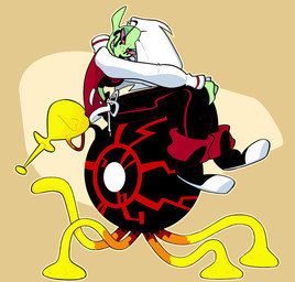 bottomwear breasts clothed clothing eyebrows female footwear freckles green_body green_skin hair humanoid_pointy_ears jacket long_hair looking_at_viewer midriff noseless not_furry pants pink_sclera pointy_ears shoes sitting smile smirk solo teeth topwear white_hair vitomins disney wander_over_yonder lord_dominator alien alien_humanoid humanoid absurd_res hi_res