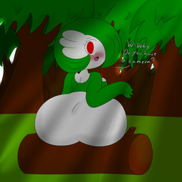 big_breasts big_butt blush breasts butt curvy_figure detailed_background dialogue eyelashes female fingers green_body green_hair green_skin hair hourglass_figure huge_butt log looking_at_viewer multicolored_body multicolored_skin not_furry one_eye_obstructed outside red_eyes sitting solo talking_to_viewer text thick_thighs tongue voluptuous white_body white_skin wide_hips wood 3barts nintendo pokemon gardevoir generation_3_pokemon pokemon_(species) 1:1 2019 8k absurd_res digital_media_(artwork) english_text hi_res