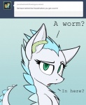 2014 ask blue_hair dileak dileakstudios dragon feathers female feral fur green_eyes hair looking_at_viewer patch(character) text tumblr wings
Rating: Safe
Score: 2
User: M3W
Date: April 08, 2014