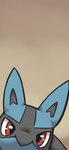 6:13 absurd_res advos ambiguous_gender anthro artist_name black_body black_fur black_nose blue_body blue_fur canid canine digital_media_(artwork) fur generation_4_pokemon grey_background hi_res looking_at_viewer lucario mammal nintendo phone_wallpaper pokemon pokemon_(species) reaction_image red_eyes simple_background solo