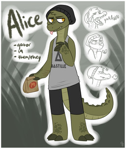 3_toes 4_fingers ambiguous_gender anthro band_merch band_shirt barefoot beanie black_beanie black_clothing black_hat black_headwear black_leggings black_legwear blep bodily_fluids border broken_heart_symbol claws clothing countershade_scales countershading cross-popping_vein digitigrade expressions eyes_closed fast_food feet fingers food food_bag frown grass_background grease_stains green_background green_body green_claws green_hair green_scales grey_background grey_clothing grey_shirt grey_tank_top grey_topwear hair hat headgear headwear holding_bag junk_food leggings legwear long_tail multiple_poses muted_colors open_mouth oversized_clothing oversized_shirt oversized_topwear pink_tongue pose pronouns scales scar scowl self-harm_scars sharp_teeth shirt side_view simple_background slight_blush snort solo standing stated_age tail tank_top tears teeth text three-quarter_view toes tongue tongue_out topwear white_border yawn yellow_eyes salt-sprout bastille_(band) mcdonald's alligator alligatorid crocodilian reptile scalie 2017 english_text hi_res model_sheet