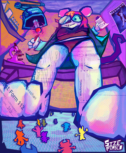 abigail_(tymberloon) anthro breasts clothed clothing coat detailed_background extreme_size_difference feet female fur hair lab_coat laboratory low-angle_view macro micro shrink_ray shrinking size_difference size_transformation smile solo tail topwear transformation underwear sizefiasco mammal mouse murid murine rodent absurd_res digital_media_(artwork) hi_res