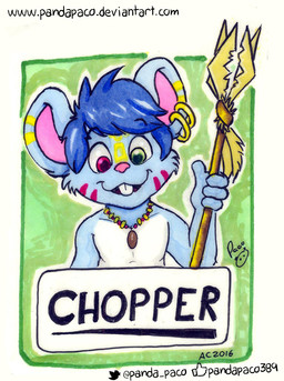 anthro blue_body blue_fur blue_hair cheek_tuft ear_piercing ear_ring facial_tuft front_view fur glistening glistening_eyes green_eyes hair heterochromia holding_object holding_staff logo male open_mouth open_smile piercing pink_eyes pink_inner_ear pink_nose ring_piercing short_hair smile solo staff teeth text tuft white_body white_fur young young_anthro young_male pandapaco chopper_atbong mammal mouse murid murine rodent 2016 artist_logo bust_portrait portrait signature url