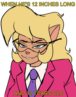 anthro aroused big_breasts bite biting_lip biting_own_lip blonde_hair breasts clothed clothing eyewear female fur glasses green_eyes hair self_bite simple_background smile solo stated_pedophilia text imierbenety hanna-barbera swat_kats callie_briggs domestic_cat felid feline felis mammal 2025 colored_sketch digital_drawing_(artwork) digital_media_(artwork) english_text hi_res meme sketch