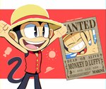 alternate_species anthro clothing furrification hat headgear headwear male open_mouth open_smile smile solo straw_hat teeth tongue wanted_poster galaxy_cowboy one_piece sega sonic_the_hedgehog_(series) monkey_d._luffy haplorhine mammal monkey primate 2023 6:5 crossover hi_res signature