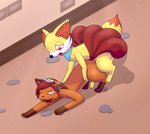 absurd_res all_fours blush canid canine chaut doggystyle duo everstone_guild fan_character female fennekin feral feral_on_feral flabebe from_behind_position gau_(artist) generation_1_pokemon generation_6_pokemon hi_res kitsu_(gau) looking_pleasured male male/female mammal narrowed_eyes nintendo one_eye_closed pokemon pokemon_(species) pokemon_mystery_dungeon scarf sex sidra_romani spike_chunsoft squint tongue tongue_out vulpix wanderlust