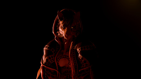 abs anthro black_background dim_lighting glowing glowing_eyes male simple_background solo anonymutt nekojishi studio_klondike likulau clouded_leopard felid mammal pantherine 16:9 3d_(artwork) blender_(artwork) digital_media_(artwork) hi_res widescreen