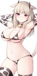 animal_print animal_print_bikini bikini cat_tail clothing cow_print cow_print_bikini cowbell facial_markings female grey_hair grey_tail hair head_markings horn hucow markings pattern_bikini pattern_clothing pattern_swimwear red_eyes simple_background solo swimwear tail two-piece_swimsuit white_background rot_lapin final_fantasy final_fantasy_xiv square_enix animal_humanoid cat_humanoid felid felid_humanoid feline feline_humanoid horned_humanoid humanoid mammal mammal_humanoid miqo'te tailed_humanoid