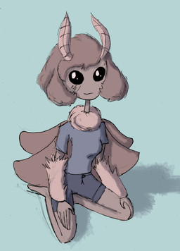 antennae_(anatomy) anthro female front_view fur hair solo wings puapka moth_girl_(puapka) arthropod insect lepidopteran moth 2018 absurd_res hi_res