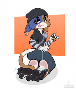 anthro barefoot beanie bedroom_eyes bottomwear butt claws clothed clothed_female clothing denim denim_bottomwear denim_clothing ear_piercing ears_down eyelashes feet female female_anthro foot_fetish foot_focus hat headgear headwear humanoid_feet jeans kneeling looking_at_viewer looking_back looking_back_at_viewer narrowed_eyes oiled_feet pants pattern_clothing pattern_topwear pawpads piercing pivoted_ears plantigrade seductive shadow soles solo toe_claws toes tongue tongue_out topwear vial mrvalentim epic_games fortnite meow_skulls calico_cat domestic_cat felid feline felis mammal colored digital_media_(artwork) hi_res watermark