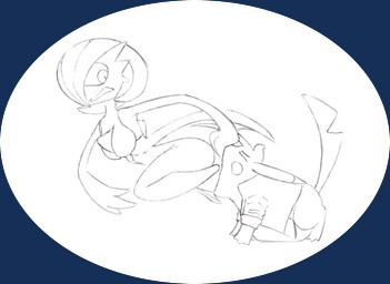 anthro bottomless breasts clothed clothing duo featureless_breasts female feral jacket jacket_only male male/female topwear topwear_only vore chaoshetra nintendo pokemon cyote gardevoir generation_1_pokemon generation_3_pokemon pikachu pokemon_(species) alpha_channel hi_res