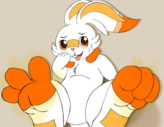 3_toes ambiguous_gender bodily_fluids brown_background featureless_crotch feet foot_focus fur hindpaw long_ears musk nude null open_mouth paws simple_background smelly smelly_feet soles solo sweat sweatdrop toes tongue tongue_out wiggle lunamuenster nintendo pokemon generation_8_pokemon lagomorph mammal pokemon_(species) scorbunny 2019 digital_drawing_(artwork) digital_media_(artwork) hi_res