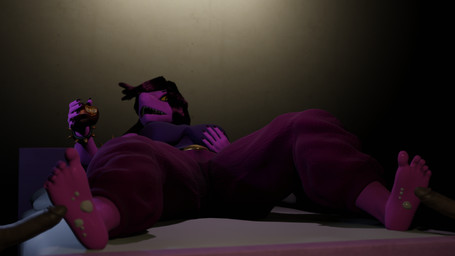 anthro apple big_breasts bodily_fluids breasts clothing cum cum_on_feet feet female food foot_fetish fruit genital_fluids genitals group humanoid_feet male male/female penis plant plantigrade purple_body purple_scales scales trio yellow_eyes unknown_artist samzan_(modeler) deltarune undertale_(series) susie_(deltarune) scalie 16:9 3d_(artwork) digital_media_(artwork) hi_res widescreen