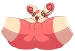 2023 anus bear big_breasts breasts butt female generation_3_pokemon genitals lying mammal nintendo nude open_mouth open_smile plump_labia pokemon pokemon_(species) presenting presenting_anus presenting_hindquarters presenting_pussy pussy r-mk simple_background smile solo spinda spiral_eyes spread_butt spread_legs spreading thick_thighs white_background wide_hips