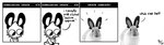 4_panel_comic anthro bar_emanata black_ears black_eyes black_text black_whiskers clothed clothed_anthro clothed_female clothing dialogue downloading dress emanata exclamation_point female female_anthro fur looking_down open_mouth quotation_marks realistic round_tail short_tail solo tail text tuft whiskers white_body white_clothing white_dress white_fur white_inner_ear white_tail white_text white_tuft flowsie whitespace_bunny whitespace_bunny_(flowsie) lagomorph leporid mammal rabbit comic digital_drawing_(artwork) digital_media_(artwork)