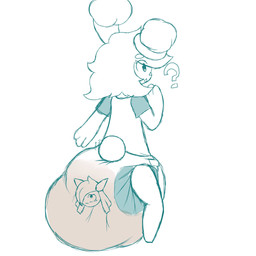 ambiguous_gender anthro clothing diaper diaper_transformation excessive_feces feces hyper hyper_feces hyper_soiling question_mark scatplay simple_background soiled_diaper soiling solo transformation unclean_diaper used_diaper white_background chocomintshake nintendo pokemon animate_inanimate diaper_creature generation_3_pokemon kirlia pokemon_(species) 1:1 hi_res