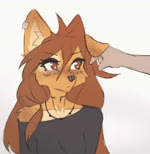 anthro anthro_focus blinking breasts clothed clothing disembodied_hand duo ear_twitch female female_anthro female_focus floppy_ears fur hair kemono looking_at_another looking_at_viewer piercing simple_background small_breasts solo_focus tattoo white_background tinygaypirate apogee_(tinygaypirate) canid canine canis domestic_dog human mammal spitz 2024 animated digital_media_(artwork) no_sound short_playtime webm