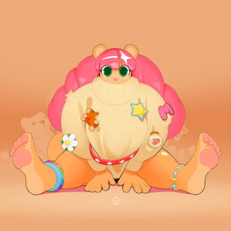 accessory anklet anthro aquarium band-aid bandage barefoot bracelet clothed clothing feet female fish_bowl flower fur green_eyes hair hands_on_ground jewelry letter looking_at_viewer multicolored_body oversized_clothing oversized_sweater oversized_topwear pawpads pink_hair pink_nose pink_pawpads plant plushie simple_background sitting sitting_on_ground solo spread_legs spreading star sweater tail tan_background tan_body teddy_bear text thick_thighs topwear toy two_tone_body vivarium kureto marie_biscuit_(kureto) aquatic equid equine fish horse mammal mink mustelid musteline true_musteline 1:1 digital_media_(artwork) hi_res