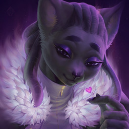 ambiguous_gender anthro black_hair clothed clothing coat dreadlocks eyeshadow fur grey_body grey_fur hair looking_at_viewer makeup nails simple_background solo topwear white_clothing white_coat white_topwear cozydivan domestic_cat felid feline felis mammal 1:1 absurd_res detailed digital_media_(artwork) hi_res portrait shaded