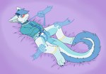 anthro bdsm blue_sclera bondage bound clothed clothing collar diaper disembodied_hand fur ghost_hand horn leash leashed_collar male restraints solo straitjacket wearing_diaper white_eyes cirrusderg mythology dragon furred_dragon furred_scalie mythological_creature mythological_scalie scalie hi_res