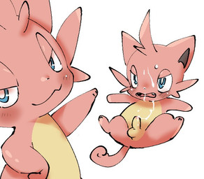 anthro balls blush bodily_fluids countershading cum cum_drip cum_on_face cum_on_own_face cum_on_self cum_string dripping erection fur genital_fluids genitals humanoid_genitalia humanoid_penis looking_at_viewer male paws penis pink_body pink_fur pose simple_background small_penis smile smug solo spread_legs spreading tail white_background young young_anthro doneru palworld pocketpair cattiva pal_(species)