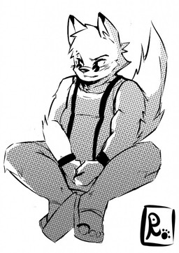 anthro biped blush bottomwear clothed clothing eyewear footwear fully_clothed fur glasses hair hand_holding male sandals shoes sitting slightly_chubby solo wristband rook_kawa silver_(rookie_bear) canid canine canis mammal wolf 2015 hi_res monochrome