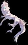 4_toes ambiguous_gender blue_eyes chat_pose feathers feet feral looking_at_viewer pink_nose simple_background solo toes transparent_background white_body white_feathers white_skin nukerooster seeker_(shinji-ro) avian canid canine hybrid mammal 2014 alpha_channel