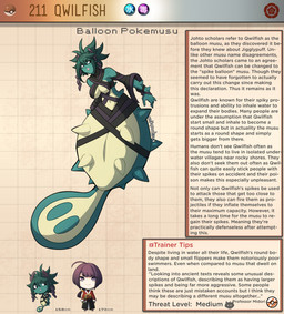 belt clothing female green_body green_hair green_skin hair lips male pink_lips purple_hair spines split_form text kinkymation nintendo pokemon aquatic generation_2_pokemon human humanoid mammal merfolk pokemon_(species) qwilfish english_text hi_res