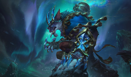 anthro aurora_(phenomenon) claws crouching ear_piercing ear_ring fur grey_body grey_fur male night open_mouth outside piercing ring_piercing snow solo tail teeth rudy_siswanto league_of_legends riot_games tencent warwick_(lol) canid canine canis mammal wolf digital_media_(artwork) hi_res official_art