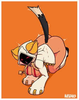 all_fours big_breasts big_butt black_tail blush blush_lines bodily_fluids border braided_hair breasts brown_body brown_breasts brown_butt brown_skin butt clothed clothing dipstick_tail drooling female female_humanoid glowing glowing_eyes hair hoodie markings multicolored_tail narrowed_eyes open_clothing open_hoodie open_mouth open_topwear orange_background pigtails pink_tongue red_blush red_eyes saliva shadow_face simple_background solo tail tail_markings tan_clothing tan_hoodie tan_topwear teeth text thick_thighs tongue topwear twin_braids two_tone_tail white_border white_tail_tip white_text wide_hipped_female wide_hipped_humanoid wide_hips zipper negsus arc_system_works blazblue taokaka animal_humanoid cat_humanoid felid felid_humanoid feline feline_humanoid humanoid kaka_(blazblue) mammal mammal_humanoid 2019 artist_name digital_media_(artwork) hi_res watermark
