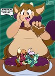 anthro belly big_belly bread canid canine cuddling female female/female food fox group hi_res hybrid ifra imminent_vore jelina_jam jelly_(food) mammal mouse murid murine overweight peanut_butter peanut_butter_and_jelly_sandwich rodent sandwich_(food) trio vienna_maus zoe_foxe