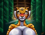 angry anthro big_breasts breasts embarrased_horny embarrassed female orange_body orange_eyes solo irc_(artist) dreamworks kung_fu_panda master_tigress felid feline felis mammal pantherine tiger absurd_res hi_res