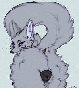 anatomically_correct anatomically_correct_anus anatomically_correct_feral anatomically_correct_genitalia anatomically_correct_vulva animal_genitalia animal_vulva anus black_genitals black_nose black_vulva blue_eyes bodily_fluids butt butt_shot canine_genitalia canine_vulva female feral fur genital_fluids genitals grey_body grey_butt grey_ears grey_face grey_fur grey_head grey_legs grey_neck grey_snout grey_tail inner_ear_fluff iris looking_at_viewer looking_away looking_back looking_back_at_viewer monotone_body monotone_fur pointy_ears presenting presenting_anus presenting_hindquarters presenting_vulva prick_ears pupils raised_tail rear_view simple_background solo tail tail_anus tail_aside text tuft vaginal_fluid_string vaginal_fluids vaginal_fluids_on_leg vaginal_fluids_on_vulva vulva whiskers white_background white_inner_ear white_inner_ear_fluff white_tuft a.o.kigahara_(artist) taka_(artist) canid canine canis fox hybrid mammal wolf 2025 artist_collaboration artist_name detailed digital_drawing_(artwork) digital_media_(artwork) hi_res shaded signature
