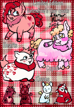 1_horn ambiguous_feral ambiguous_gender black_hooves blonde_hair blue_body blue_fur blush blush_stickers featureless_crotch feral fur hair heart_(marking) heart_pupils heart_symbol holidays hooves horn kiss_mark markings neck_tuft neonate open_mouth orange_hooves pattern_background pink_body pink_fur pink_wings red_body red_fur red_hair red_hooves red_tail simple_background smile tail teeth text tuft white_body white_fur wings yellow_eyes yellow_tail yellow_wings young young_ambiguous young_feral leatherfeather fluffy_pony mythology valentine's_day equid equine fluffy_pony_(species) mammal mythological_creature mythological_equine pegasus unicorn 2026 artist_name digital_media_(artwork) english_text hi_res
