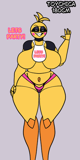 beakless belly belly_overhang big_breasts breasts featureless_breasts female huge_breasts machine navel non-mammal_breasts non-mammal_navel thick_thighs wide_hips inkyproduction five_nights_at_freddy's five_nights_at_freddy's_2 scottgames toy_chica_(fnaf) animatronic avian bird chicken galliform phasianid robot absurd_res hi_res