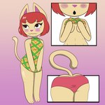 anthro clothing colored_edge_panties dress female panties pink_clothing pink_panties pink_underwear solo underwear kamikiller animal_crossing nintendo felicity_(animal_crossing) felid feline mammal 1:1 hi_res