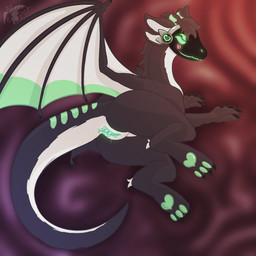 anus bodily_fluids clitoral_hood clitoris female feral genital_fluids genitals glowing glowing_eyes glowing_genitalia lying machine pawpads paws solo vaginal_fluids vulva wings raivesper mythology nytheris dragon hybrid mythological_creature mythological_scalie protogen scalie 1:1 absurd_res hi_res