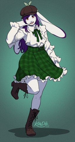 anthro biped bottomwear claws clothed clothed_anthro clothed_female clothing female fingers footwear front_view fully_clothed fully_clothed_anthro fully_clothed_female fur hair hat headgear headwear looking_at_viewer shoes simple_background skirt smile solo standing teeth tongue topwear kittydee lagomorph leporid mammal rabbit 2026 digital_drawing_(artwork) digital_media_(artwork) hi_res