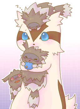 3_fingers 3_toes ambiguous_gender berry black_nose blue_eyes brown_body brown_fur carrying_another daww evolutionary_family eye_markings eyes_closed facial_markings feet feral fingers food forehead_markings fruit fur gradient_background group head_markings holding_character holding_food holding_object hug hugging_another hugging_from_behind looking_at_viewer markings multicolored_body multicolored_fur on_head open_mouth oran_berry orange_eyes pattern_background plant pokemon_berry red_eyes simple_background size_difference sleeping sound_effects striped_body striped_fur stripes tail tan_body tan_fur tan_tail toes two_tone_body two_tone_fur vowelless vowelless_sound_effect zzz ききた nintendo pokemon generation_3_pokemon linoone mammal pokemon_(species) zigzagoon digital_media_(artwork)