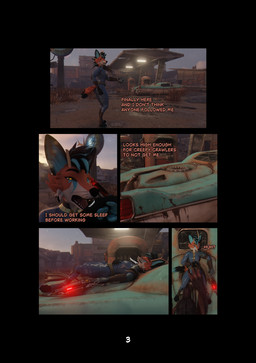 anthro big_hands building bulge bulge_grab car dialogue duo femboy gas_station googie_aesthetic horn laser_rifle lying male male/male modern_architecture on_back outside poseidon_energy sleeping snoring standing text vault_suit vehicle weapon wings woken_up sanythefox fallout microsoft blue_devil sany_van_fox cryptid lagomorph mammal wolpertinger 3d_(artwork) comic digital_media_(artwork) english_text hi_res