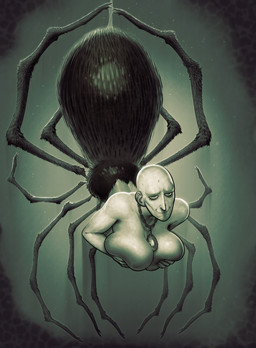 12_legs bald bent_arm big_breasts black_body breast_grab breast_squeeze breasts crossgender dark_body eyelashes female fingernails fingers glistening glistening_body glistening_breasts glistening_eyes half-closed_eyes hand_on_breast hand_on_own_breast iris jewelry light_body light_skin long_eyelashes looking_at_viewer mouth_closed mtf_crossgender multi_leg multi_limb nails narrowed_eyes necklace necklace_only nude nude_female nude_humanoid pendant smile smiling_at_viewer smirk smirking_at_viewer solo spider_web squeezing three-quarter_view upside_down vein veiny_body derekthegrundel bloodborne fromsoftware sony_corporation sony_interactive_entertainment patches_(fromsoftware) animal_humanoid arachnid arachnid_humanoid arthropod arthropod_humanoid humanoid spider_humanoid 2025 digital_drawing_(artwork) digital_media_(artwork) hi_res restricted_palette