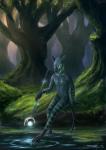 anthro day detailed_background forest outside plant solo tree water noquelle mammal absurd_res digital_media_(artwork) hi_res