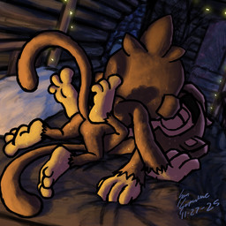 anal anal_penetration anthro bed bodily_fluids brick_wall brown_body brown_fur butt cabinet duo feet fur furniture grabbing_sheets lights log_cabin male male/male night nude on_top_of_another penetration pillow plant sweat sweaty_feet tail tree wall_(structure) sean_serpentine bloons_tower_defense ninja_kiwi benjamin_(bloons) quincy_(bloons) haplorhine mammal monkey primate 1:1 absurd_res hi_res