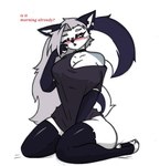 anthro big_breasts blush breasts cleavage clothed clothing female small_waist solo thick_thighs wide_hips pace-maker helluva_boss helluva_exterminator mythology loona_(helluva_boss) canid canid_demon canine demon hellhound mammal mythological_canine mythological_creature 2025