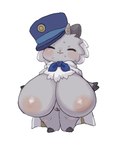 anthro big_breasts breasts clothing female fur genitals hat hat_only headgear headgear_only headwear headwear_only huge_breasts mostly_nude nipples pussy sagging_breasts short_stack smile solo tokumori_kaisen mammal hi_res