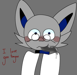 anthro blush clothed clothing coat collar dripping_tongue eyewear fur glasses glistening glistening_tongue goo_tongue grey_body grey_clothing grey_fur grey_shirt grey_tongue grey_topwear lab_coat male shirt solo tongue tongue_out topwear wearing_glasses skllfck felid feline mammal bust_portrait hi_res portrait