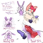 animal_genitalia animal_penis anthro bodily_fluids canine_genitalia canine_penis duo excessive_genital_fluids excessive_precum fur genital_fluids genitals male male/male penis pink_body pink_fur precum purple_body purple_fur skinkbutt_(artist) emby_(meidnabelle) canid canine canis lagomorph leporid mammal rabbit wolf absurd_res hi_res